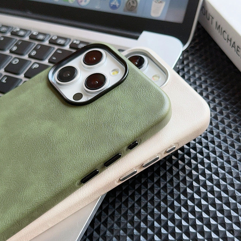 Retro Leather Magnetic Case for iPhone