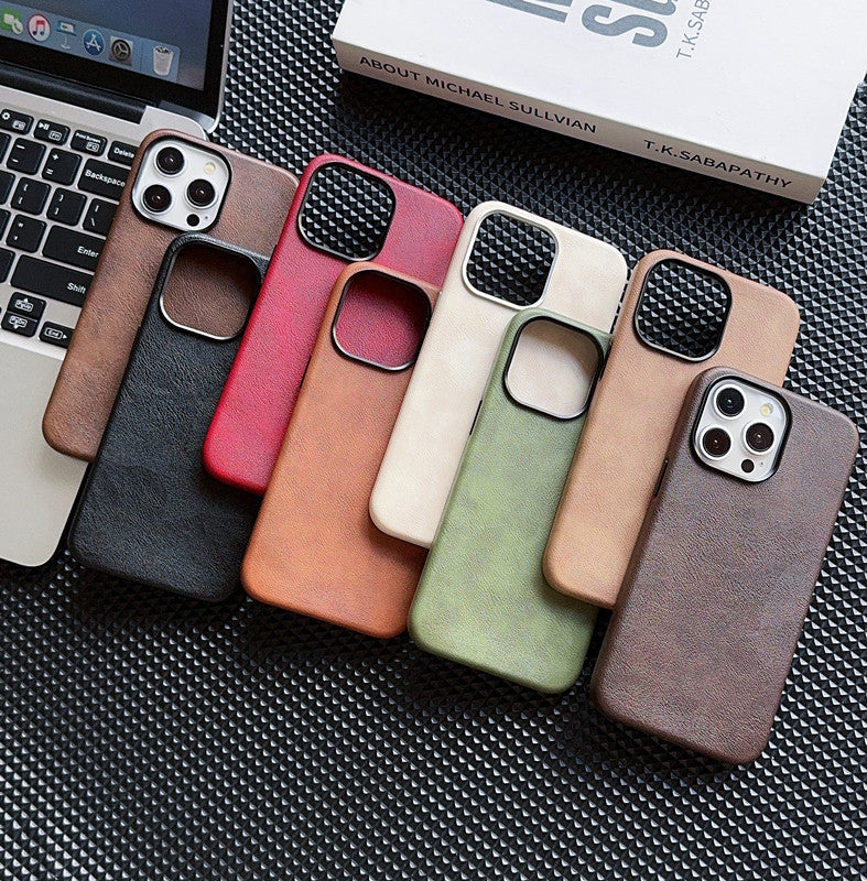 Retro Leather Magnetic Case for iPhone
