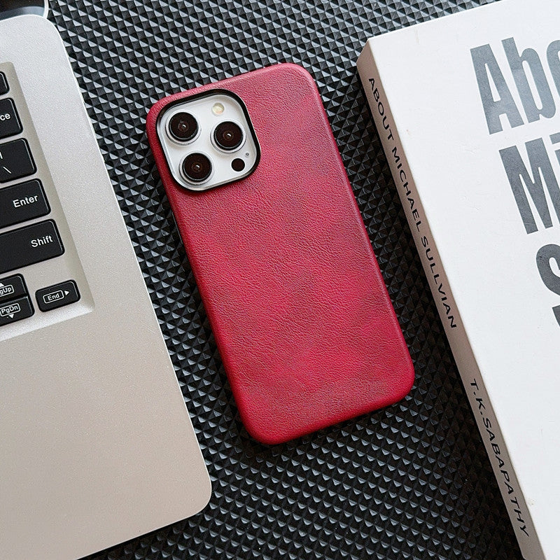 Retro Leather Magnetic Case for iPhone
