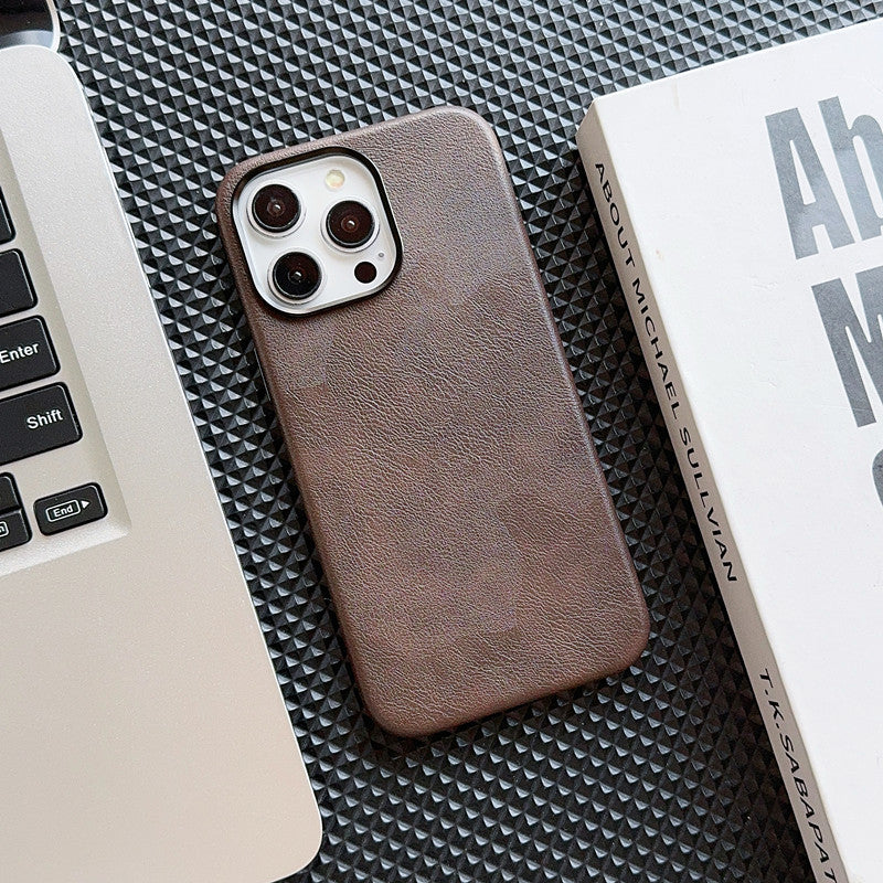 Retro Leather Magnetic Case for iPhone