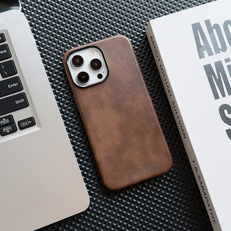 Retro Leather Magnetic Case for iPhone