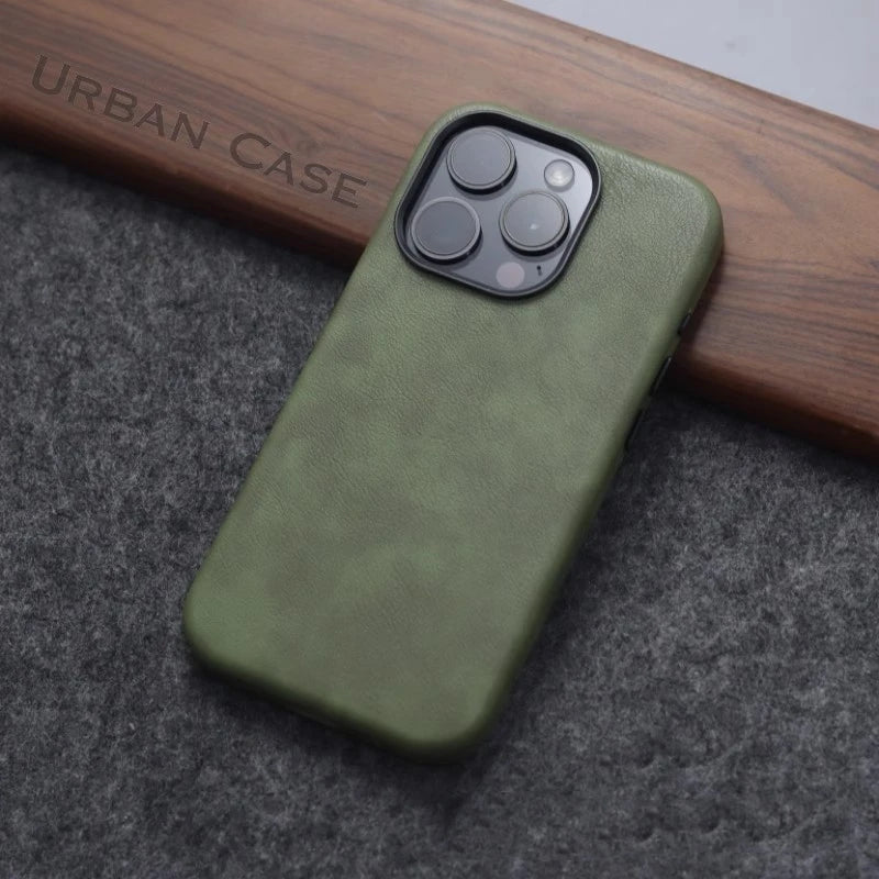 Retro Leather Magnetic Case for iPhone