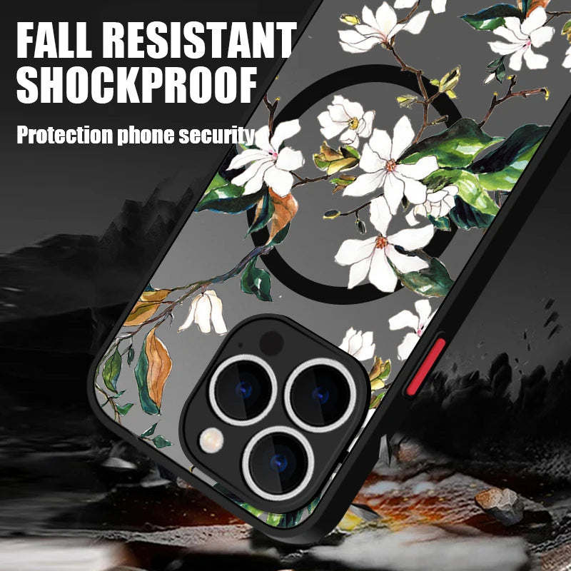 Magnetic Magsafe Flower Case for iPhone - CaseifyTrend