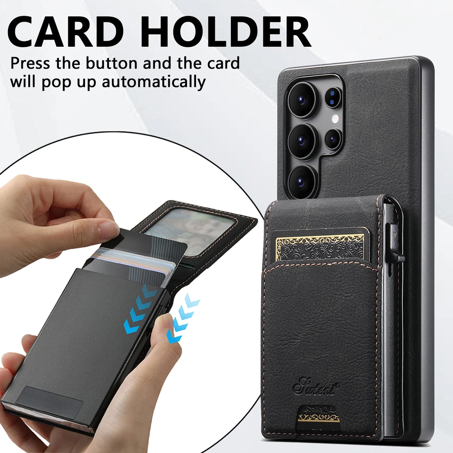 Luxury PU Leather Wallet Phone Case with Card Slot for Samsung