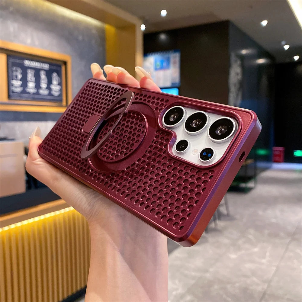 Magnetic Metal Fold Stand Cooling Case for Samsung Galaxy - CaseifyTrend