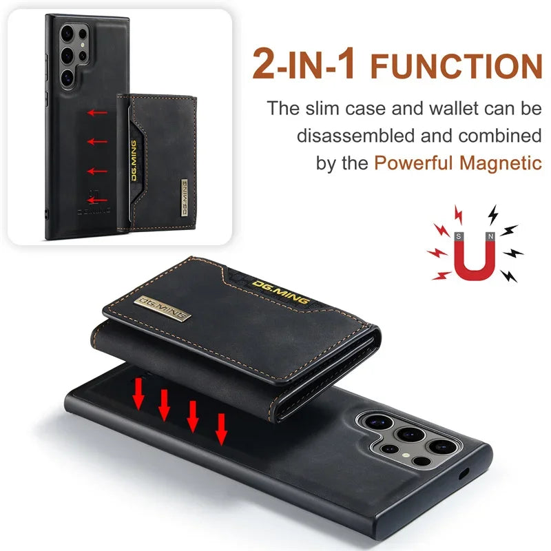 Detachable Wallet Card Holder Phone Case for Samsung Galaxy