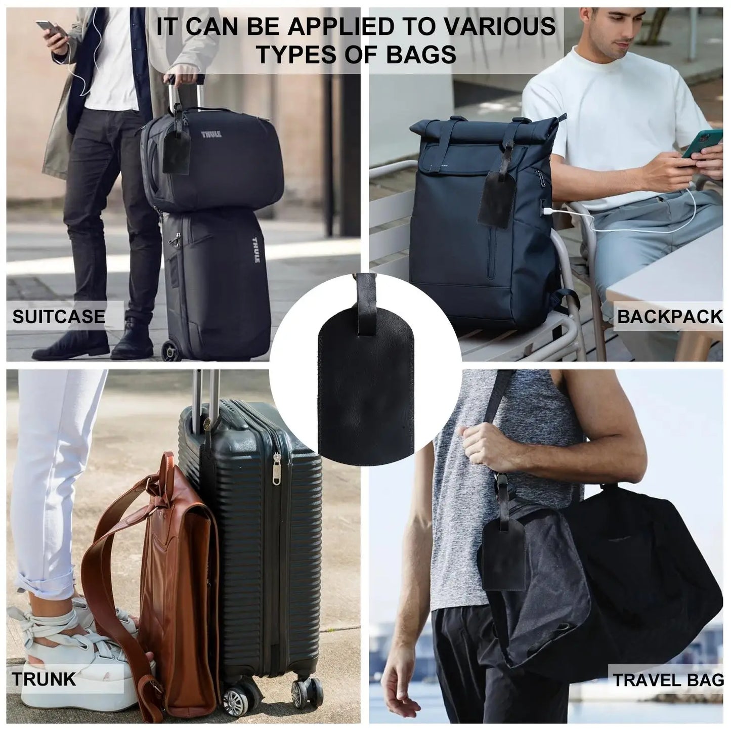 Luxury Leather iPhone Case with Luggage Tag Vintage Style