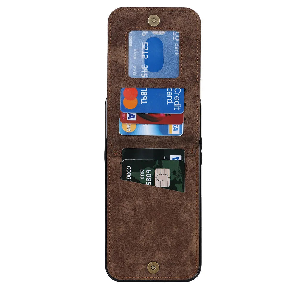 Zipper Wallet Leather Phone Case with Card Holder Kickstand