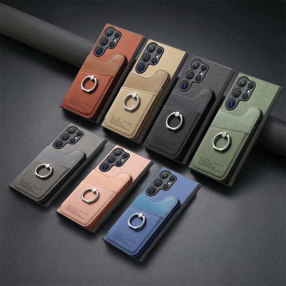 RFID-Blocking Magnetic Wallet Phone Case for Samsung