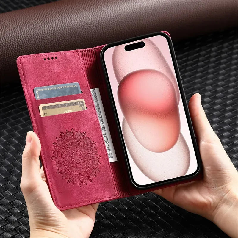 Magnetic Flip Leather Wallet Case for Samsung Galaxy