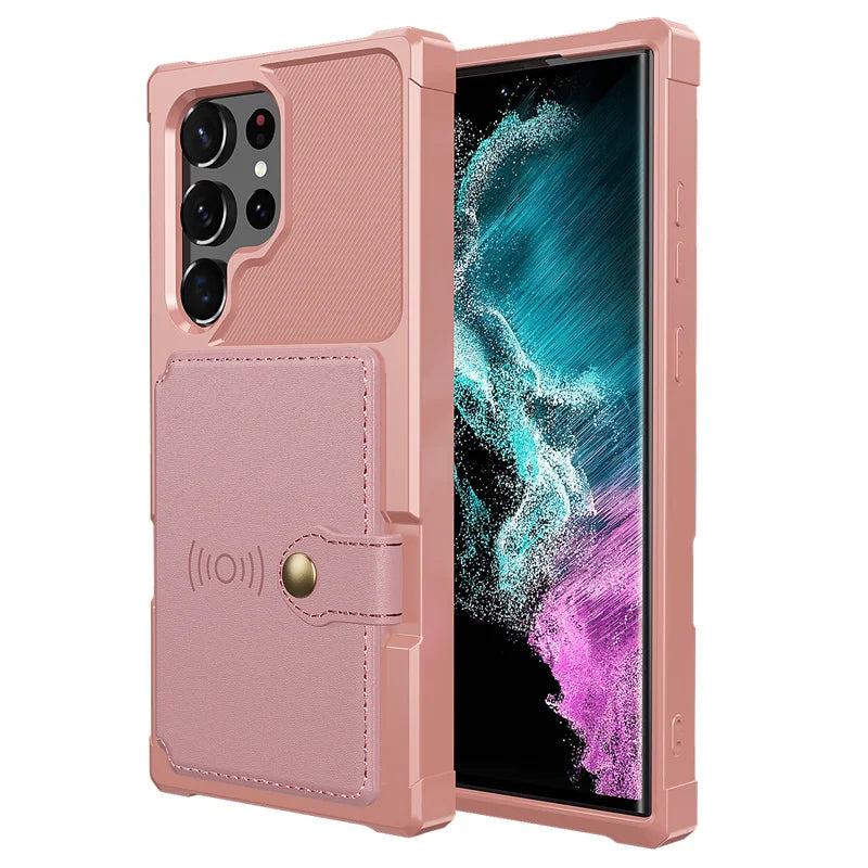Magnetic Wallet Phone Case with Card Slot for Samsung Galaxy