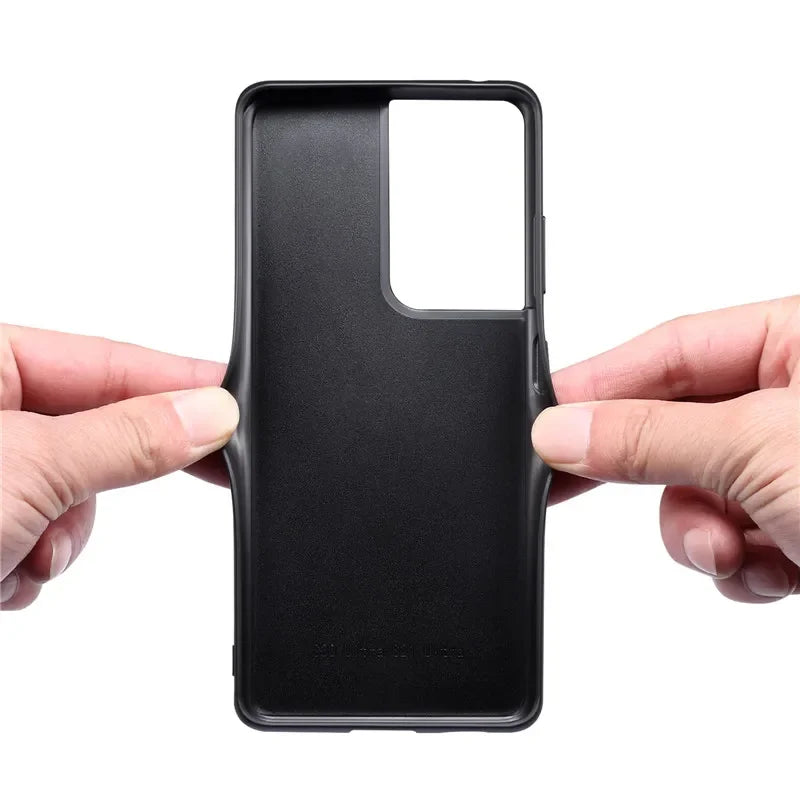 Luxury Leather Samsung Case with Card Holder & Stand