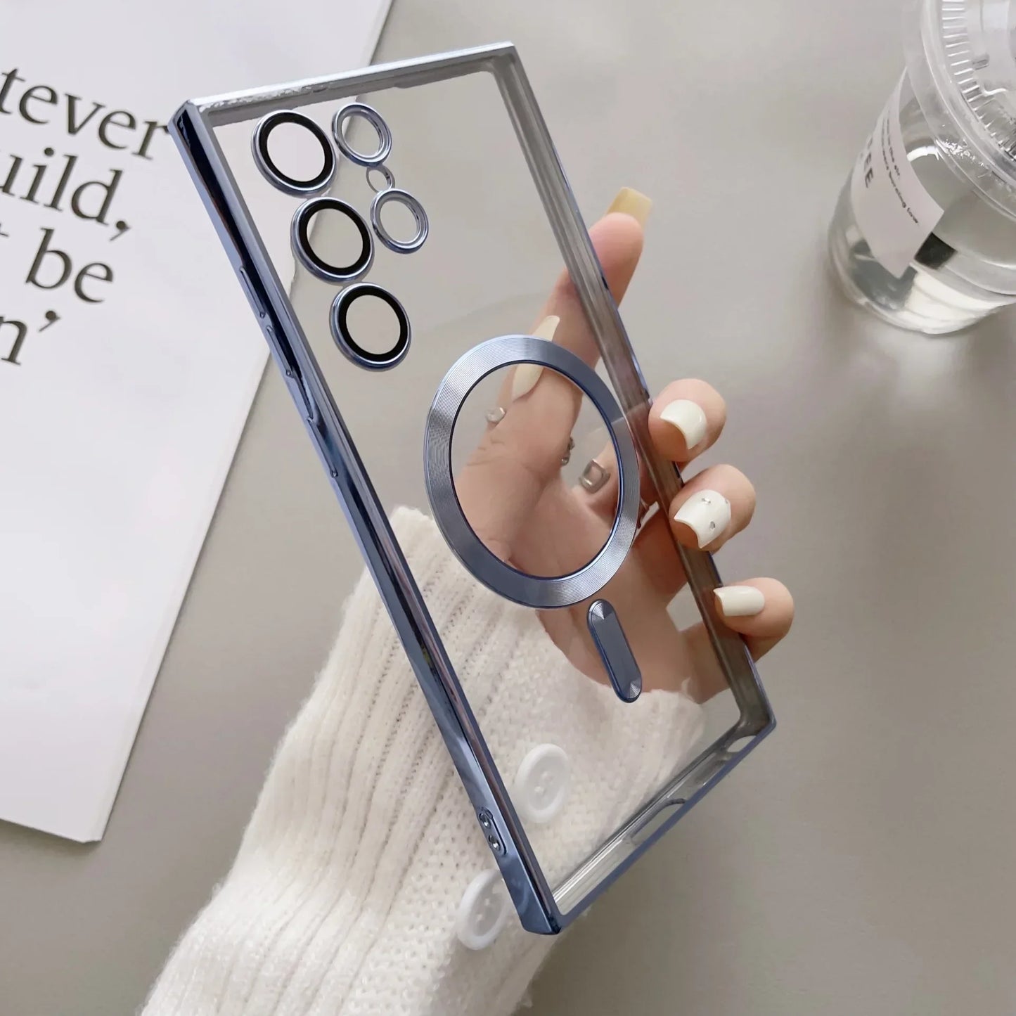 Transparent Plating Magsafe Case for Samsung Galaxy