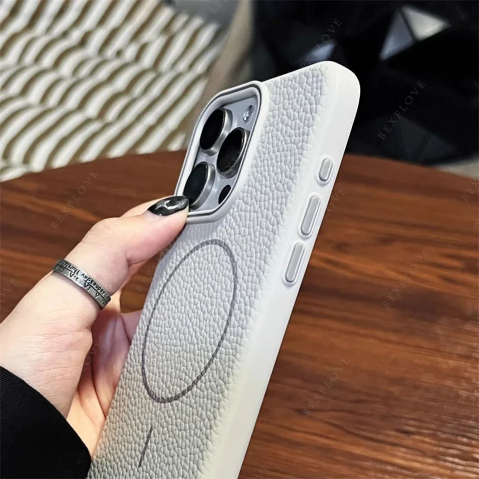 Official MagSafe Leather Texture iPhone Case Cover
