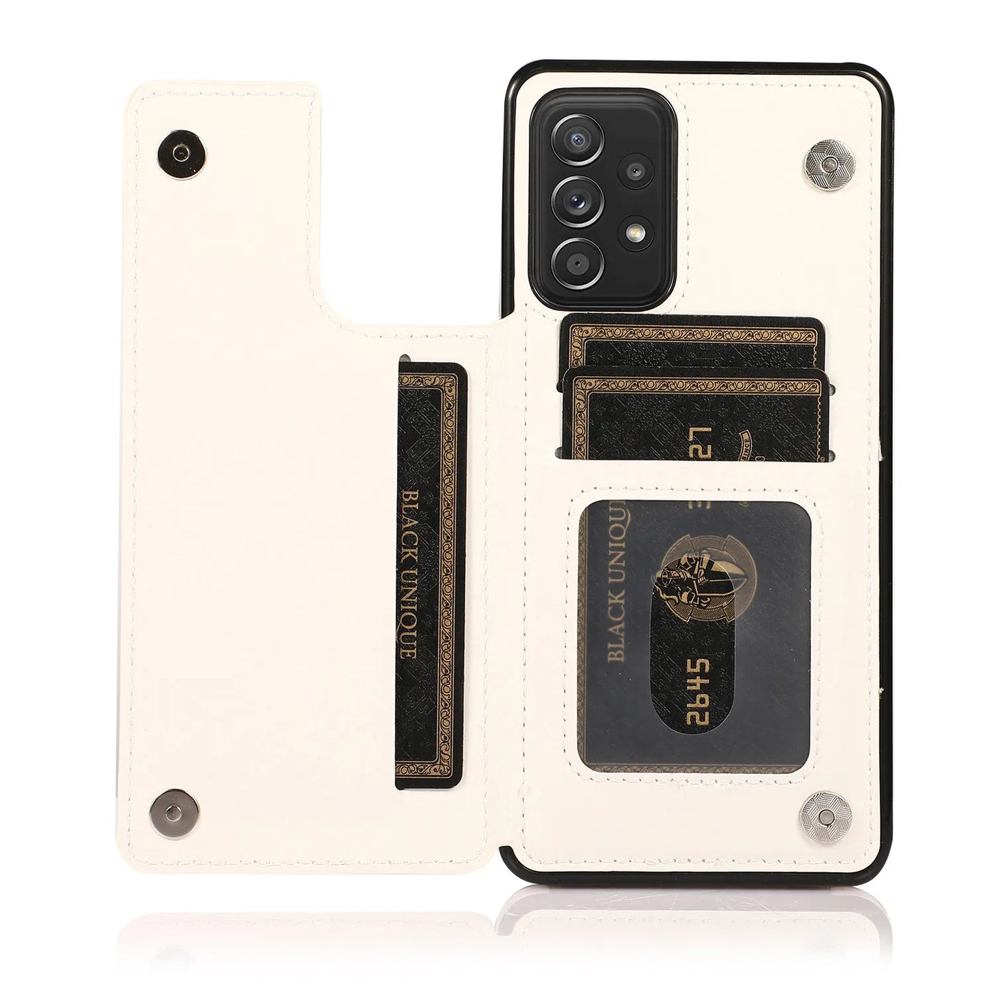 Flip Leather Wallet Case with Card Holder for Samsung