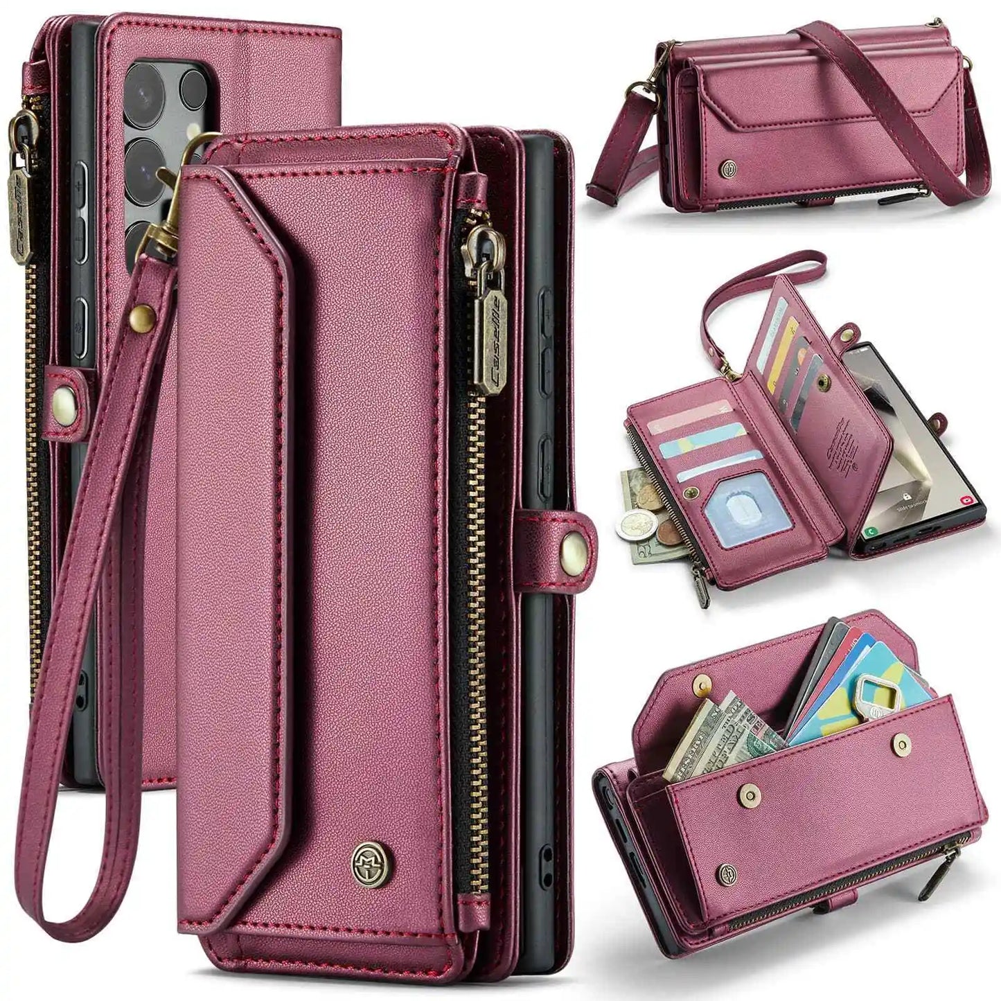 Crossbody Wallet Case with Card Holder for Samsung Galaxy