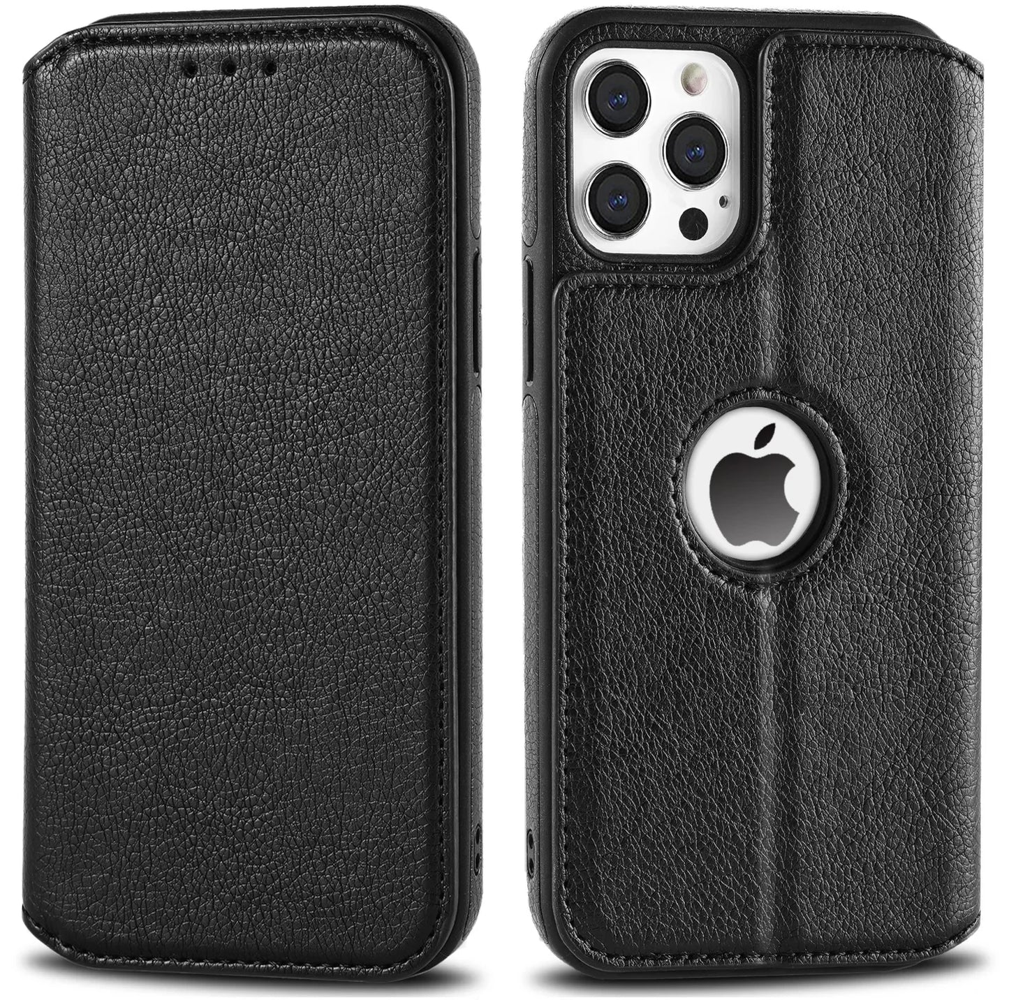 Magnetic Leather Wallet Case with RFID Blocking for iPhone