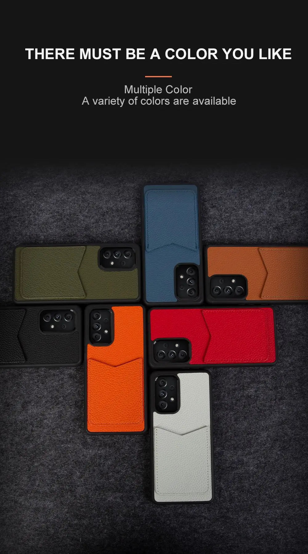 Genuine Leather Card Holder Case for Samsung Galaxy