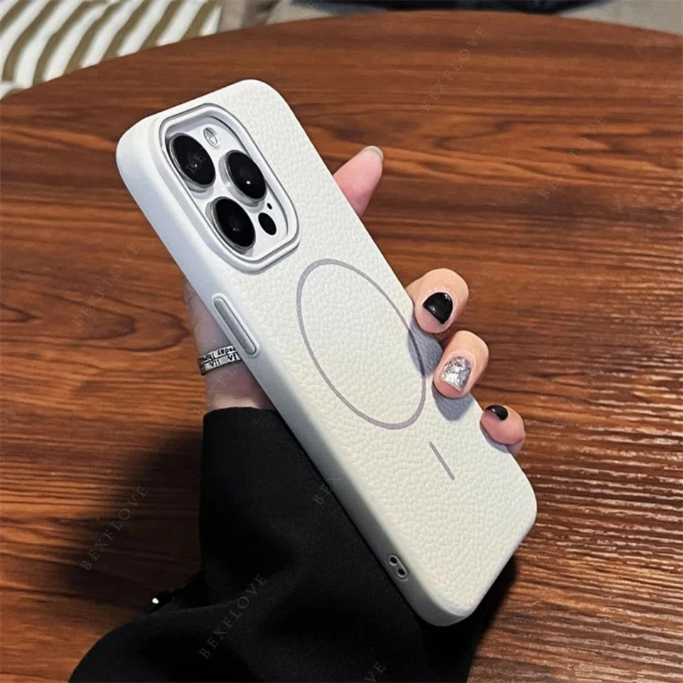 Official MagSafe Leather Texture iPhone Case Cover