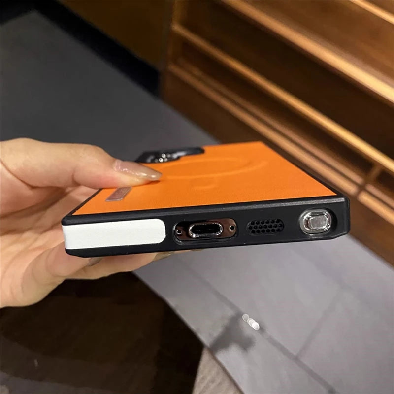 Luxury Matte Leather Magnetic Case for Samsung Galaxy