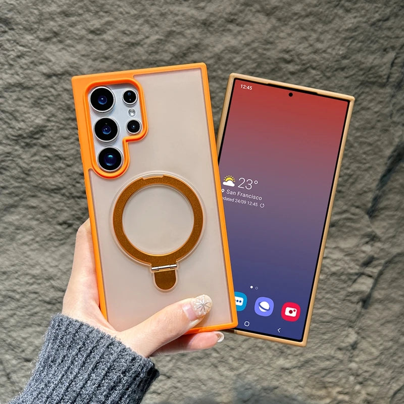 Luxury Rotate Grip Stand Magnetic Case for Samsung Galaxy