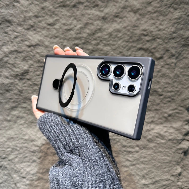 Luxury Rotate Grip Stand Magnetic Case for Samsung Galaxy
