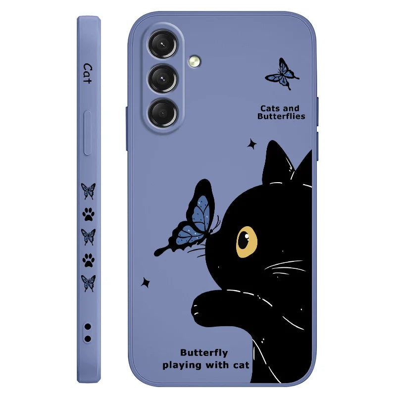 Cute Cat Butterfly Phone Case for Samsung Galaxy