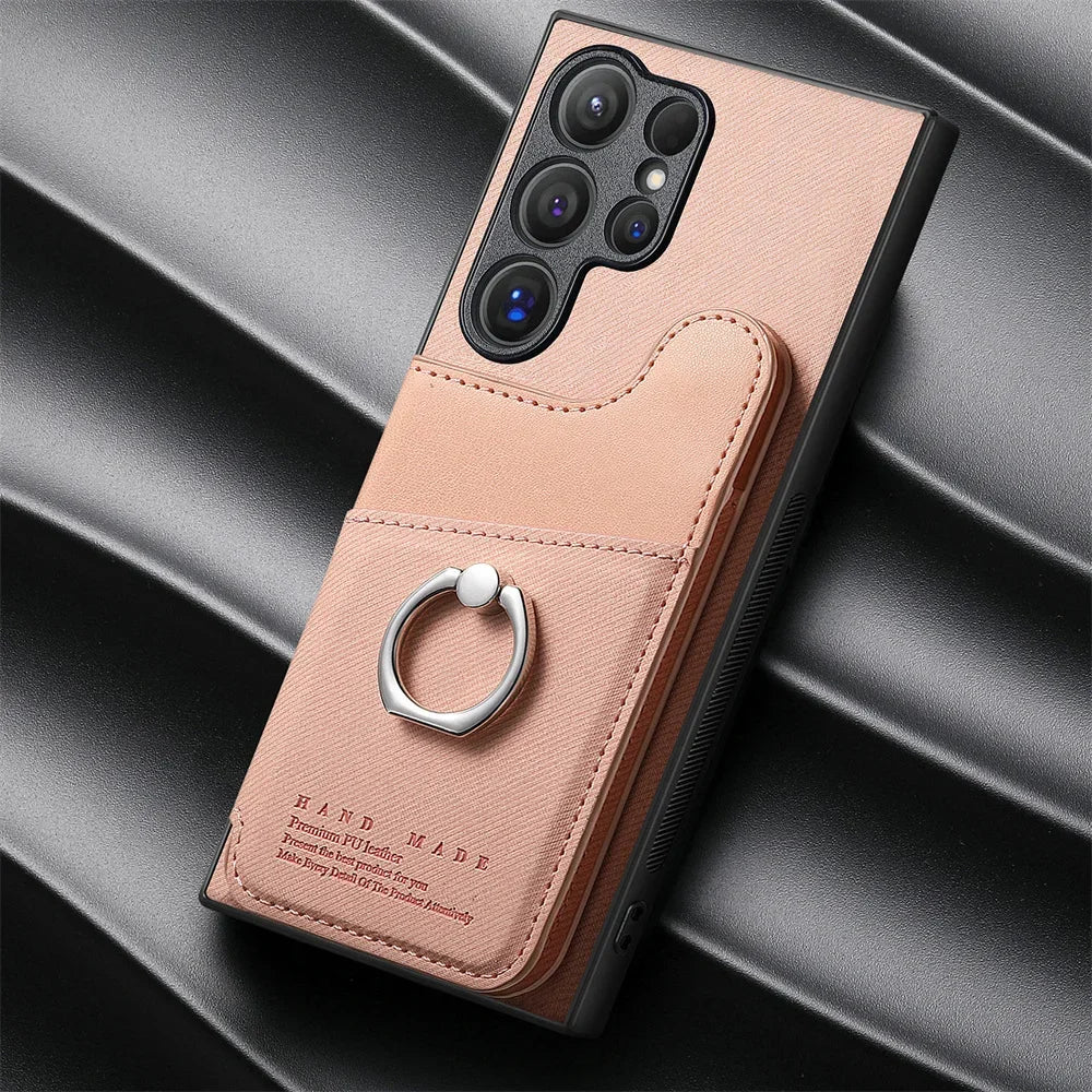 RFID-Blocking Magnetic Wallet Phone Case for Samsung