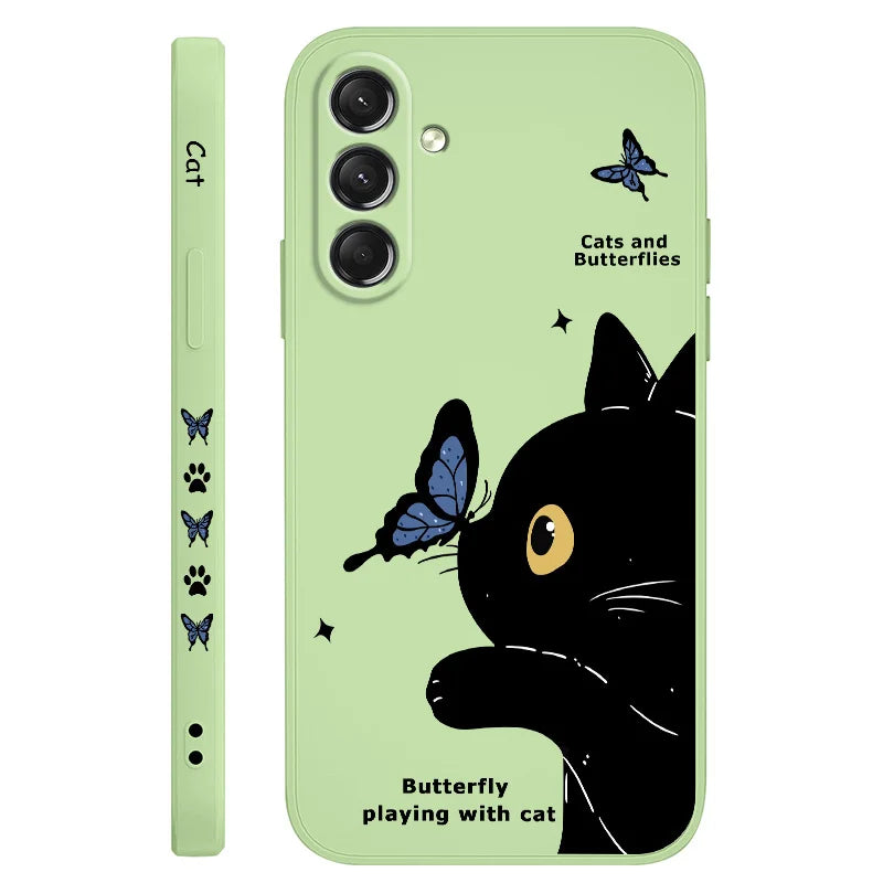Cute Cat Butterfly Phone Case for Samsung Galaxy