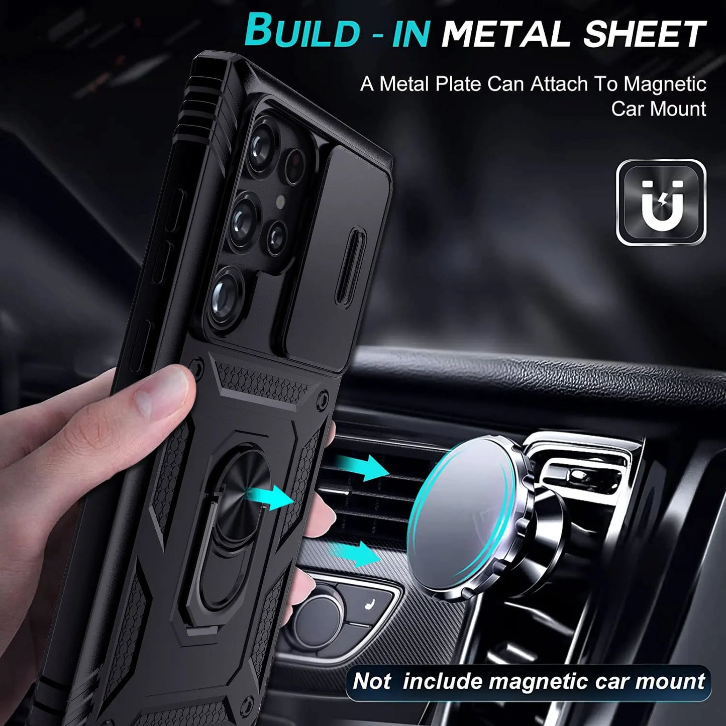 Samsung S22 Ring Kickstand Card Slot Shockproof Case