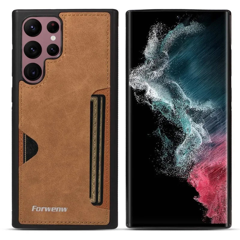 Retro Leather Card Slot Case for Samsung Galaxy Phones