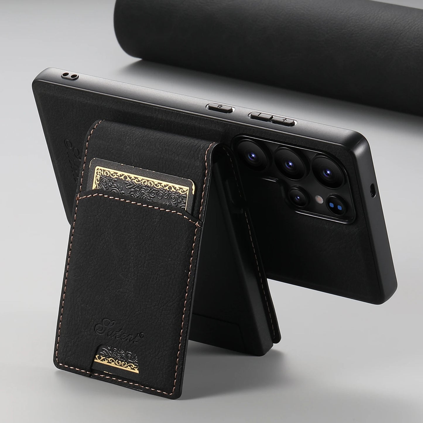 Luxury PU Leather Wallet Phone Case with Card Slot for Samsung