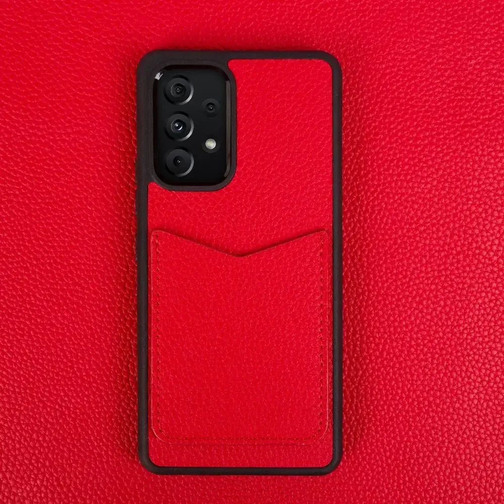Genuine Leather Card Holder Case for Samsung Galaxy