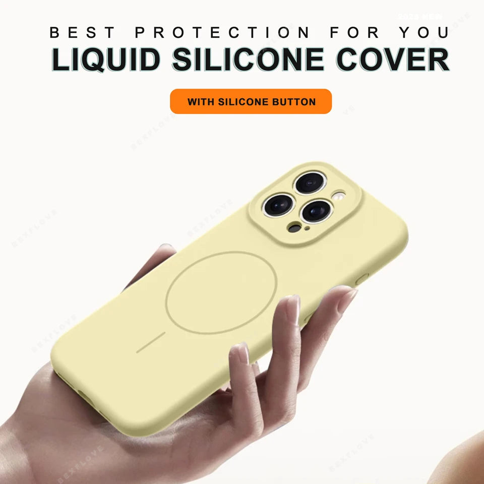 MagSafe Silicone iPhone Case with Adjustable Lanyard Strap