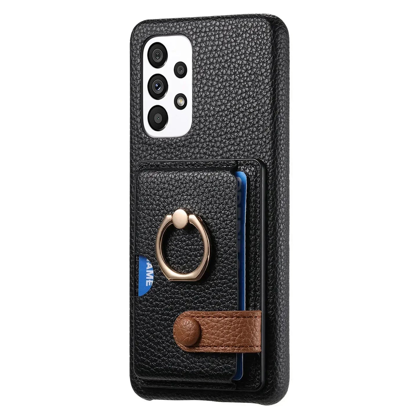 Leather Wallet Phone Case with Ring for Samsung Galaxy Series