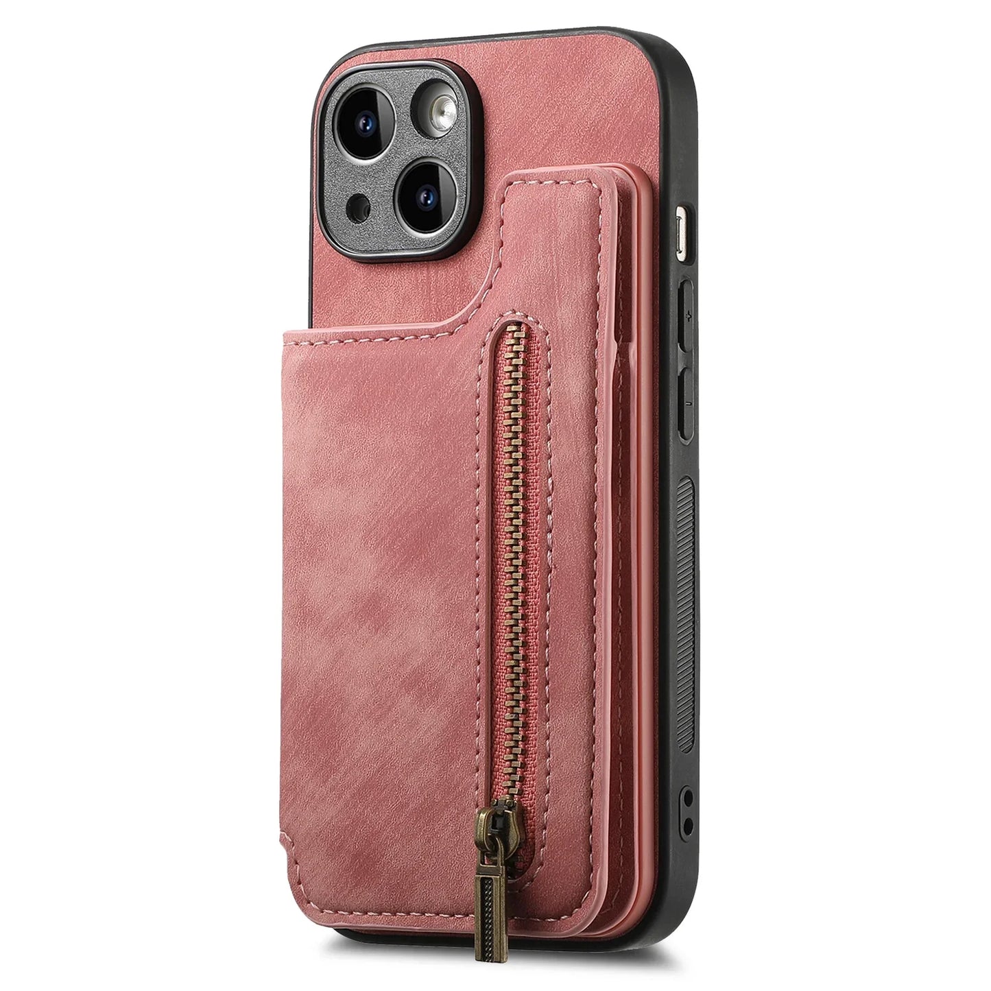Zipper Wallet Leather Case with Card Slots for iPhone