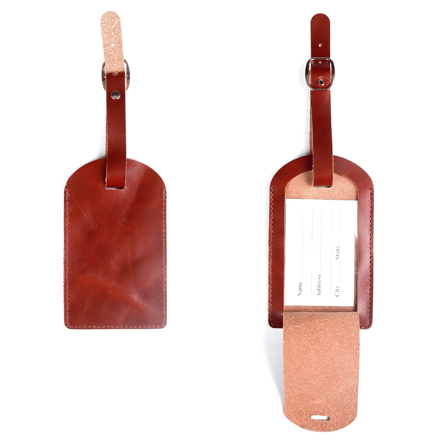 Luxury Leather iPhone Case with Luggage Tag Vintage Style