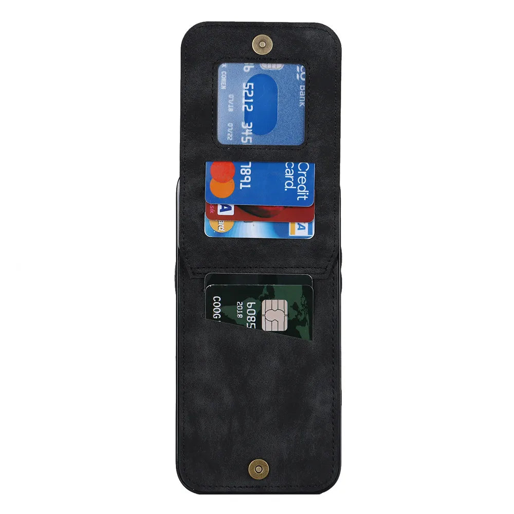 Zipper Wallet Leather Phone Case with Card Holder Kickstand