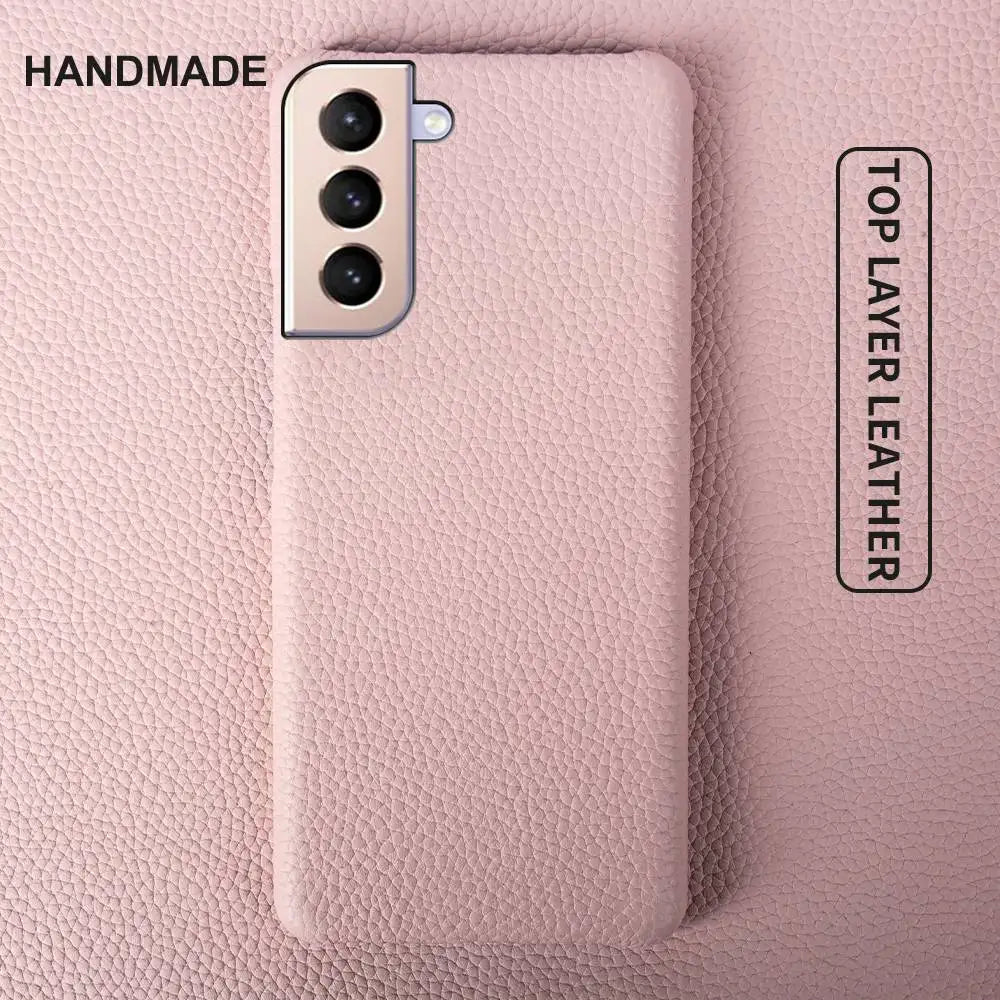 Genuine Leather Litchi Texture Phone Case for Samsung