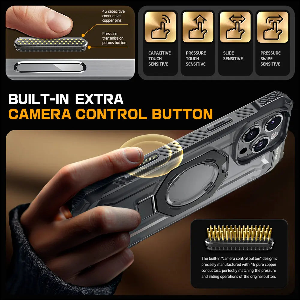 Rugged MagSafe iPhone Case with Camera Capture Button