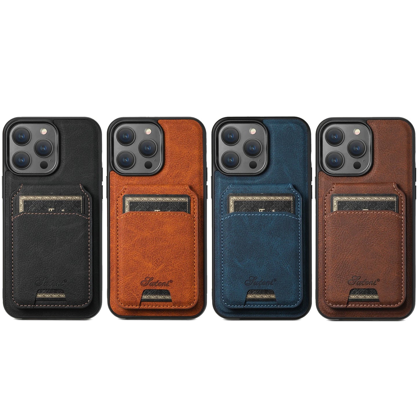 Luxury Magnetic Leather Wallet Case with Card Slot for iPhone