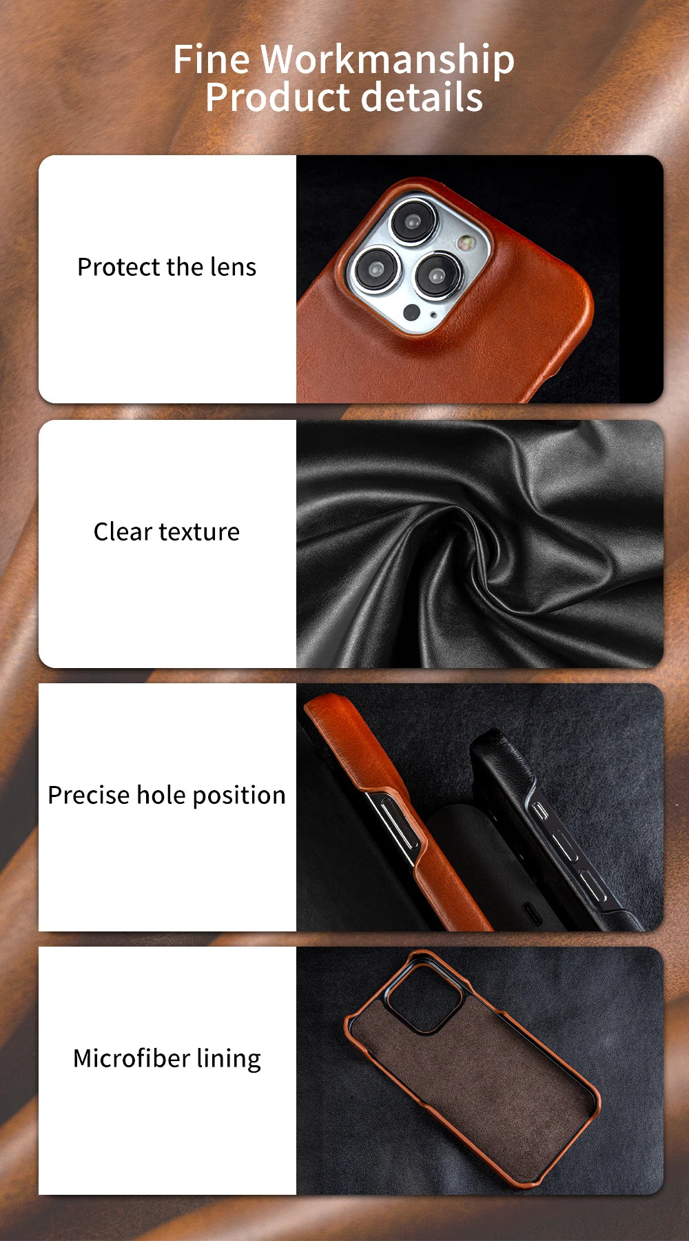 Luxury Leather iPhone Case with Luggage Tag Vintage Style
