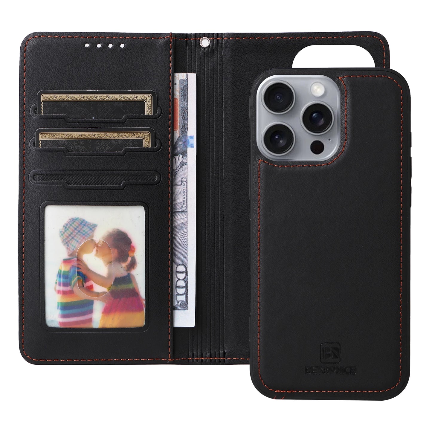 Detachable Magnetic Flip Leather Case for iPhone