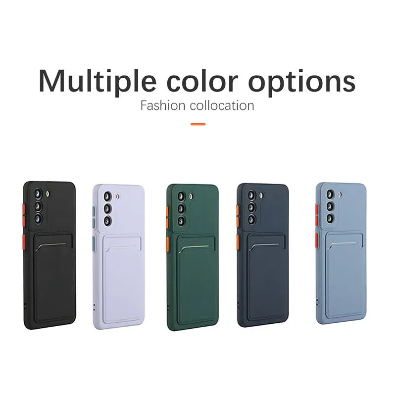 Shockproof Wallet Phone Case with Card Holder for Samsung