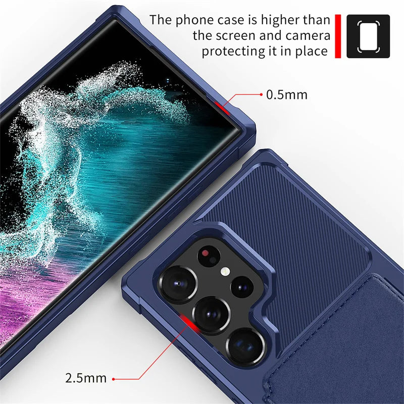 Magnetic Wallet Phone Case with Card Slot for Samsung Galaxy
