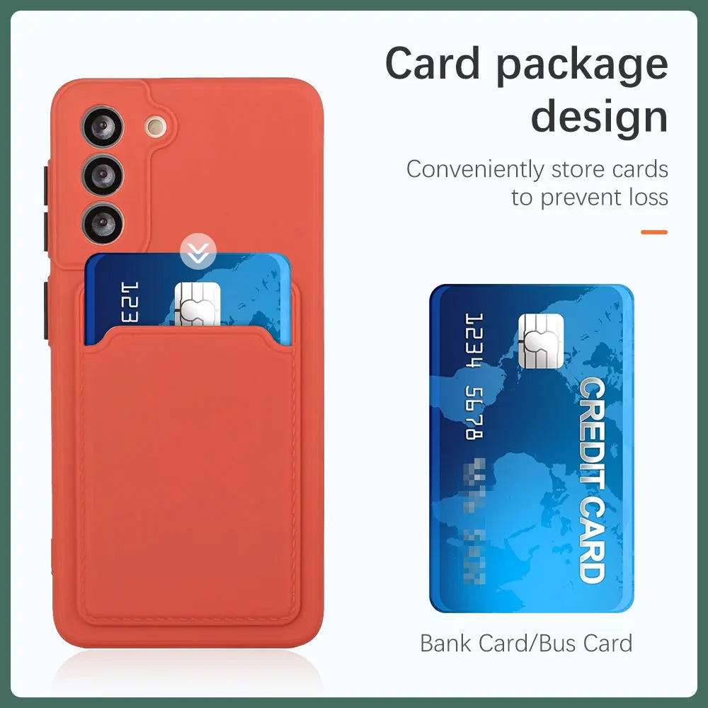 Shockproof Wallet Phone Case with Card Holder for Samsung
