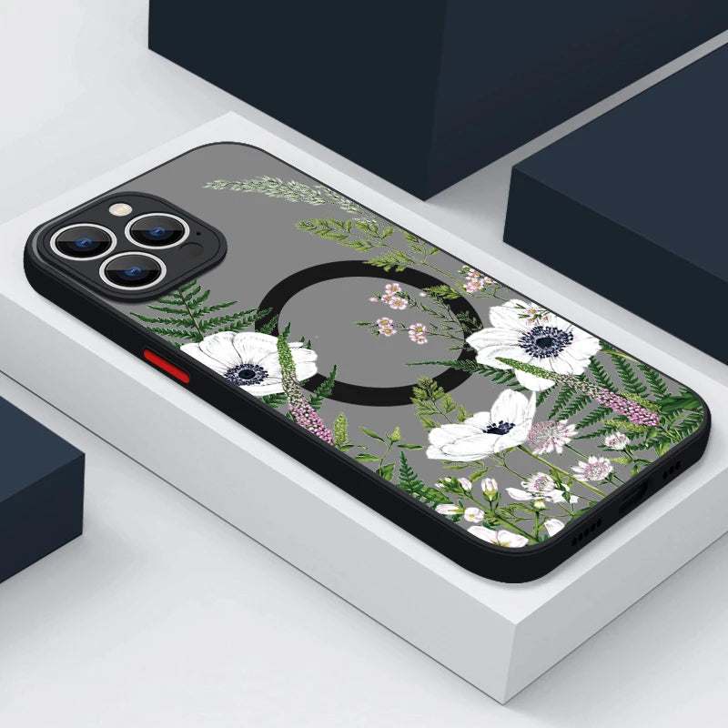 Magnetic Magsafe Flower Case for iPhone - CaseifyTrend