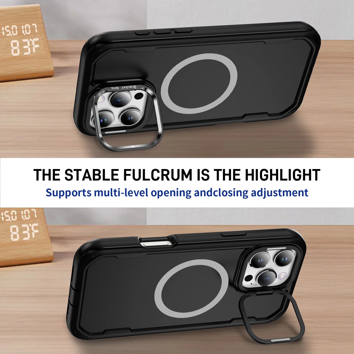 MagSafe Shockproof Leather Case for iPhone with Camera Guard