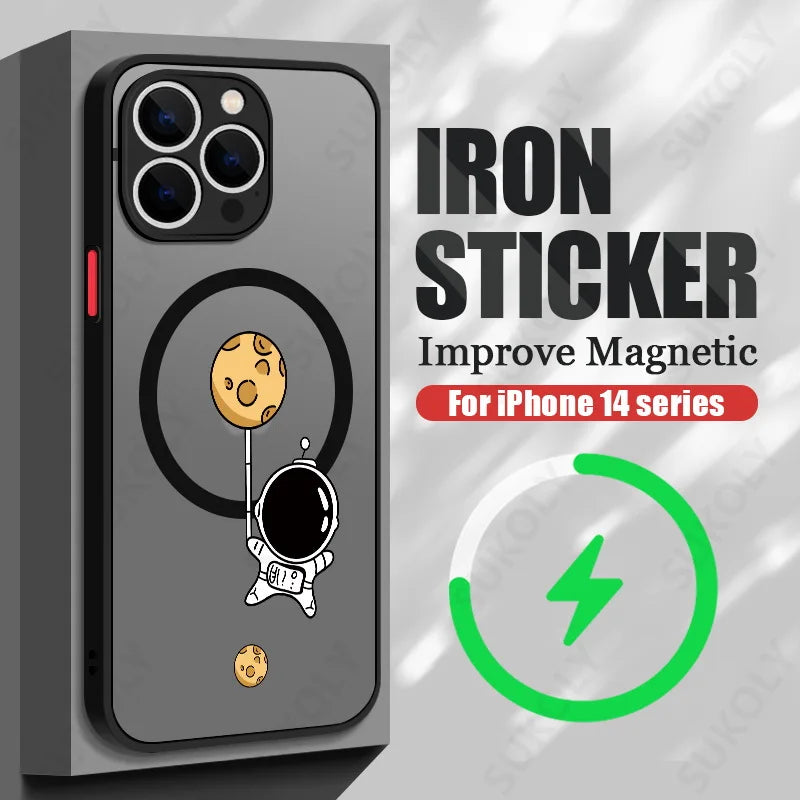 Magnetic Magsafe Moon Astronaut Case for iPhone - CaseifyTrend