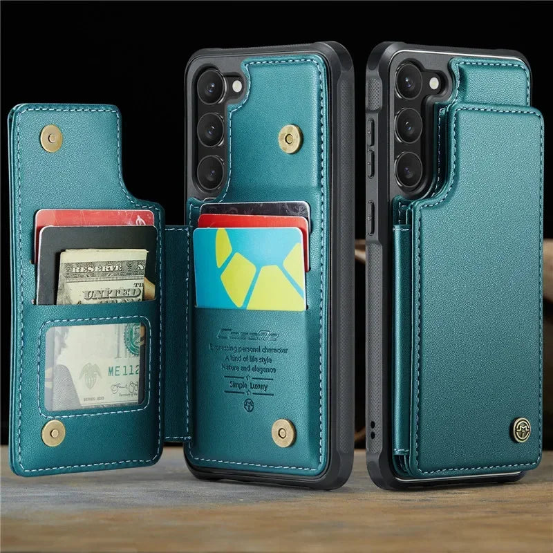 Leather Magnetic Wallet Phone Case with Pocket for Samsung